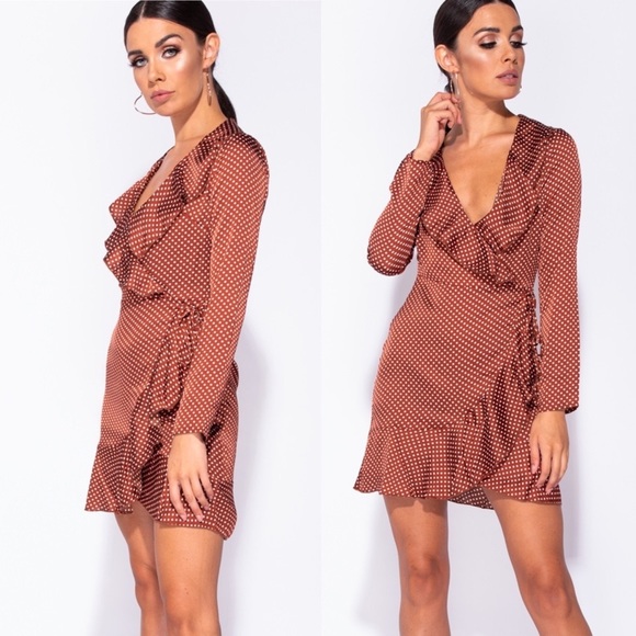 bronze polka dot dress